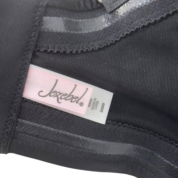 Jezebel Womens Black Strapless Bustier Bra SZ 32DD Nylon/Spandex Adj Strap - Picture 7 of 14